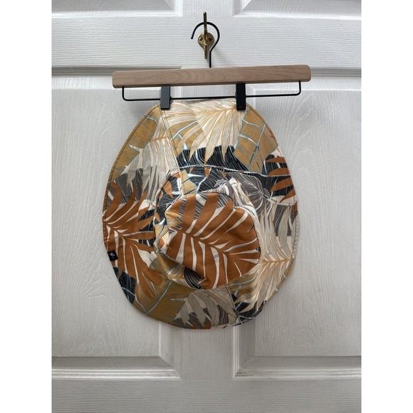 Hats for Healing Wide Brim Reversible Orange And Tropical‎ Leaf Hat Made Is USA - Picture 1 of 5